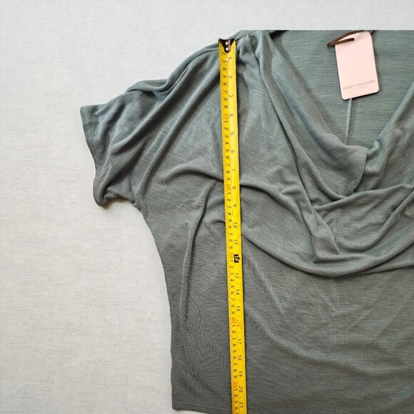 Green Envelope LA Drape Front Tee Top – Size L – NWT – Soft Modal Blend USA Made - Picture 7 of 9
